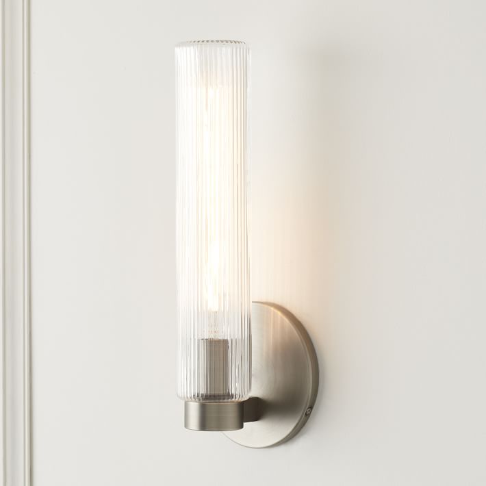 Ribbed glass deals sconce