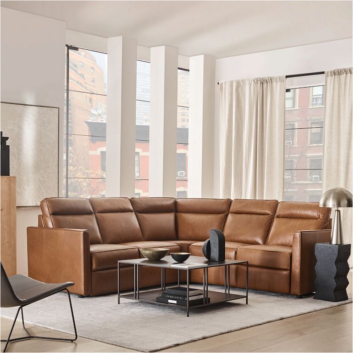 Harris Motion Reclining Leather 5-Piece L-Shaped Sectional (95&quot;)