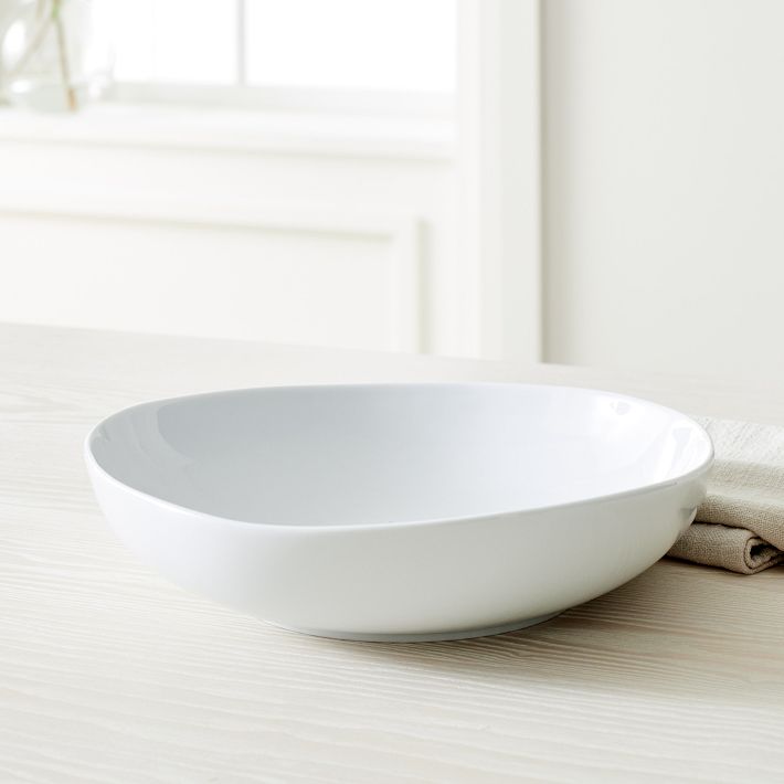 Organic Shaped Porcelain 11&quot; Large Serving Bowl