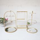 Tabletop Gold Mirrored Jewelry Stands (Set of 3)