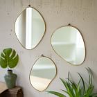 Metal Framed Organic Shaped Mirrors (Set of 3)