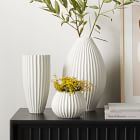Sanibel White Textured Ceramic Vases | West Elm