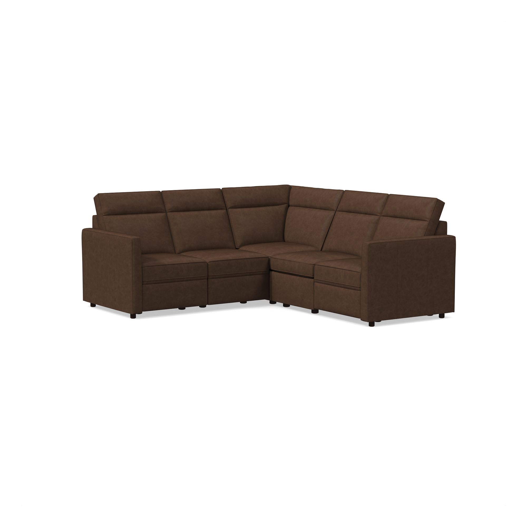 Harris Motion Reclining Leather 5-Piece L-Shaped Sectional (95") | West Elm