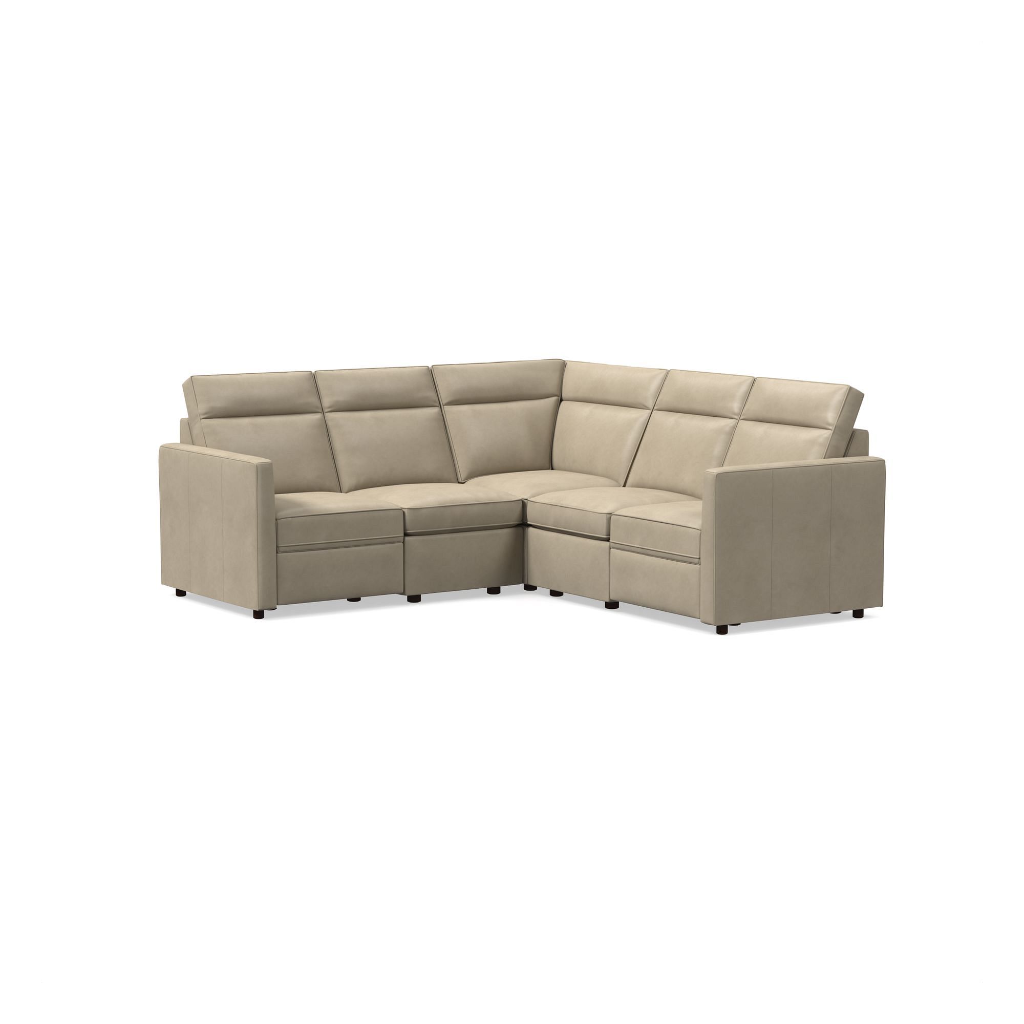 Harris Motion Reclining Leather 5-Piece L-Shaped Sectional (95") | West Elm