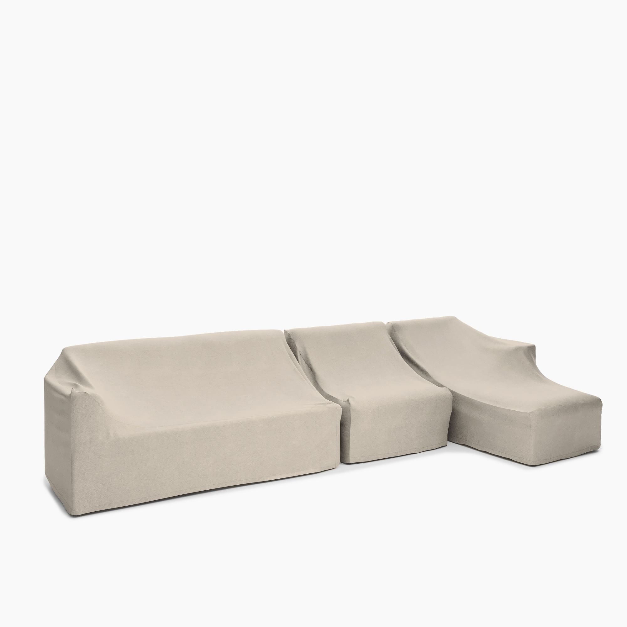 Porto Outdoor 3-Piece Chaise Sectional Protective Cover | West Elm