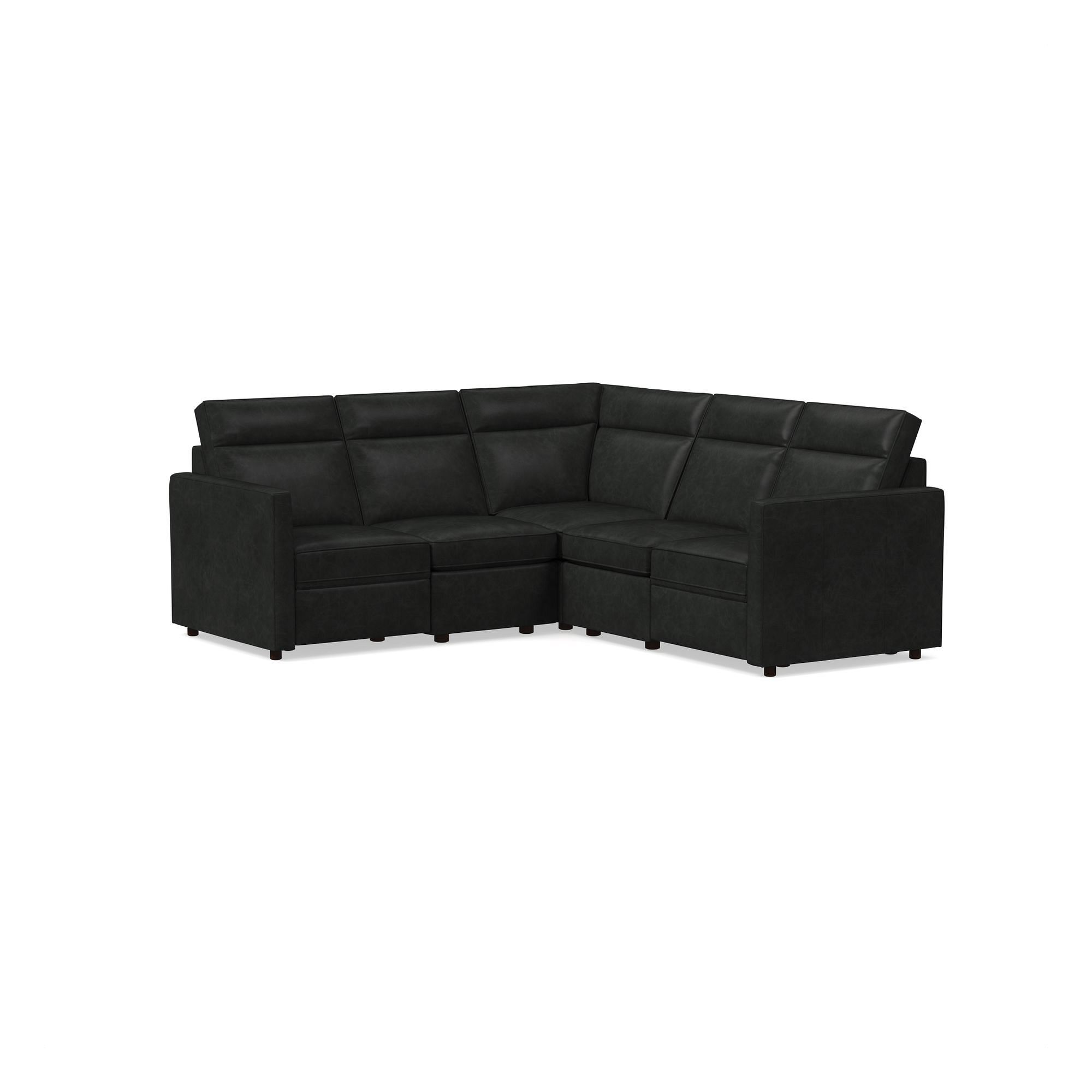 Harris Motion Reclining Leather 5-Piece L-Shaped Sectional (95") | West Elm