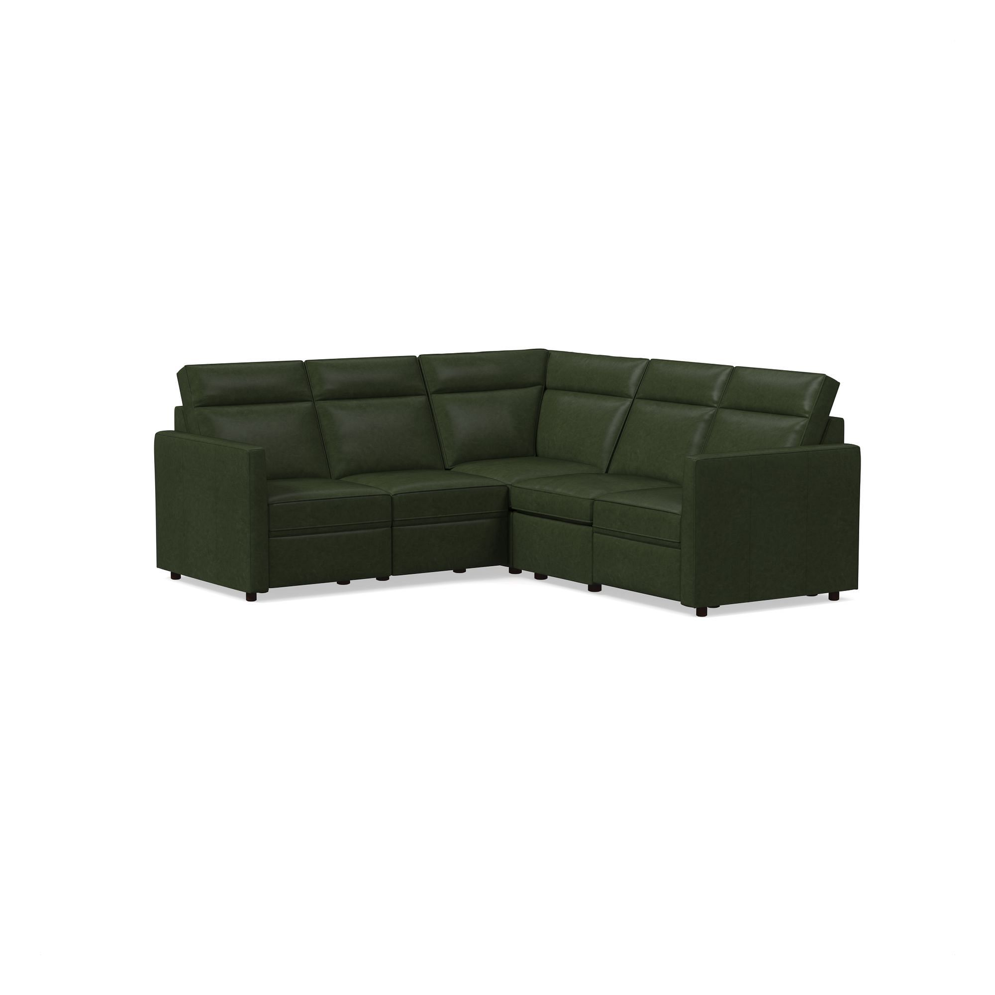 Harris Motion Reclining Leather 5-Piece L-Shaped Sectional (95") | West Elm