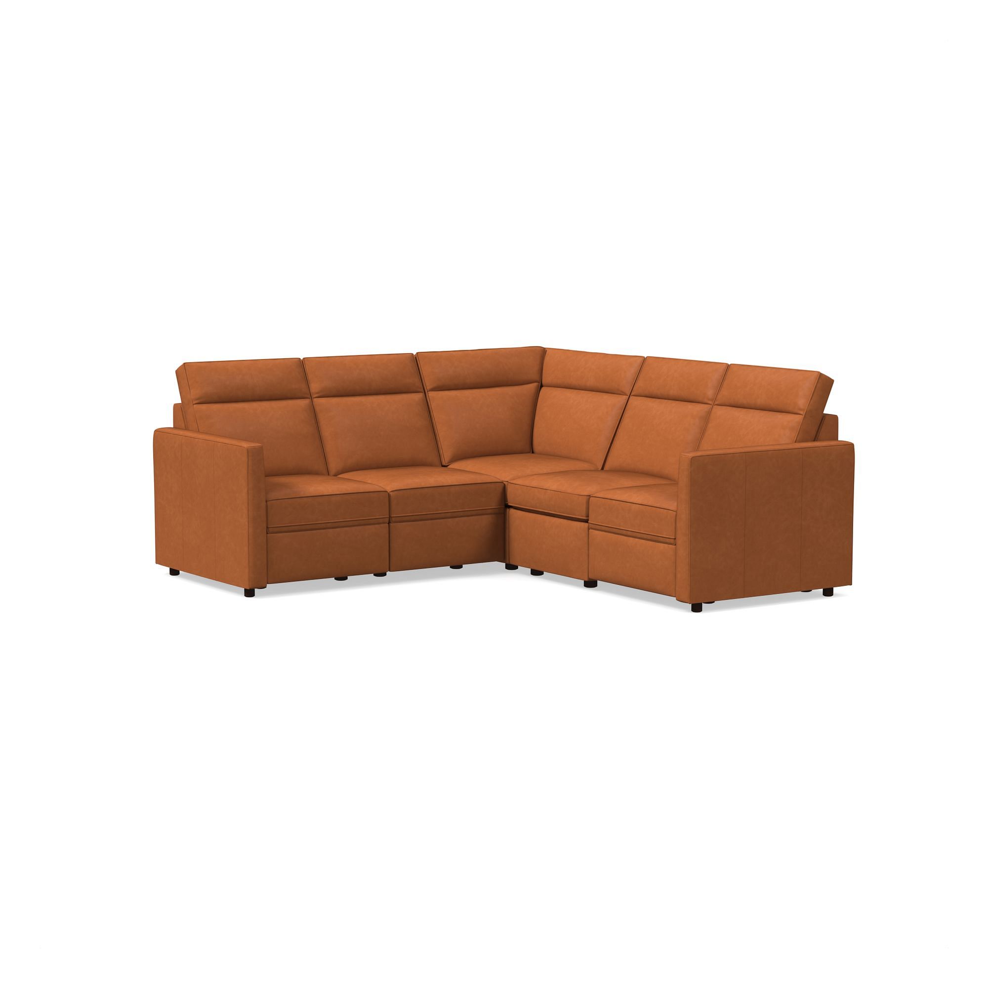 Harris Motion Reclining Leather 5-Piece L-Shaped Sectional (95") | West Elm