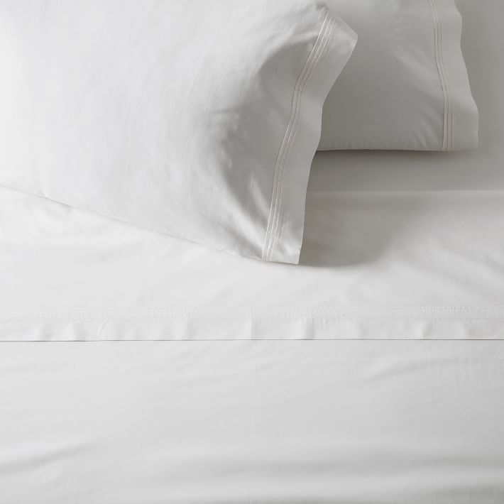 400-Thread-Count Organic Percale Pleated Edge Sheet Set - King