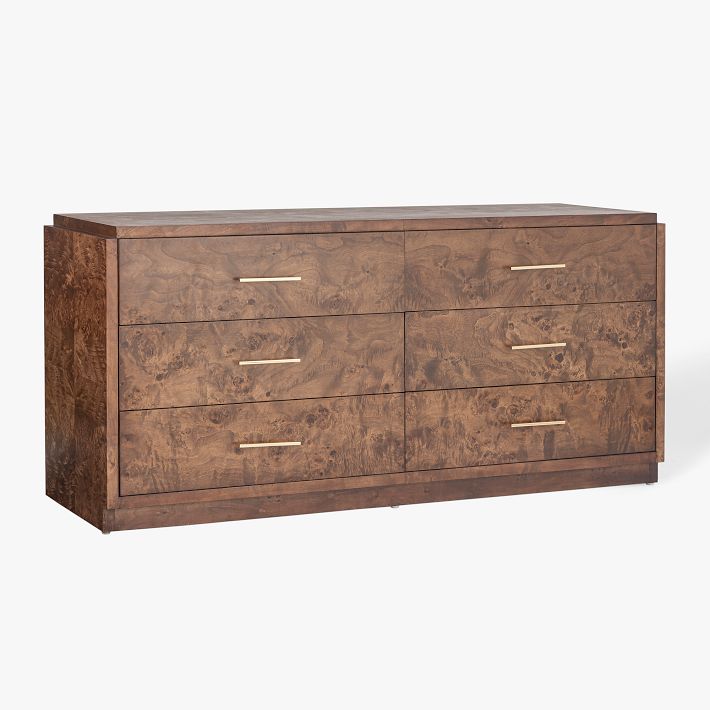 Finlo Burled Wood 6-Drawer Dresser (72&quot;)