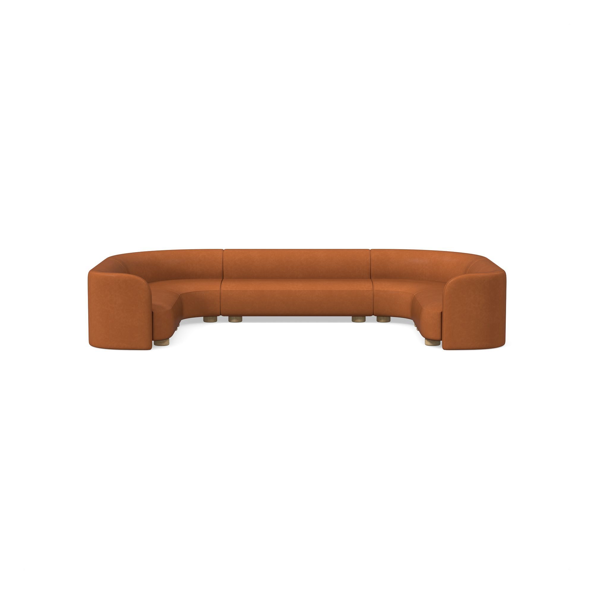 Laurent Leather 3-Piece U-Shaped Sectional (168.5") | West Elm