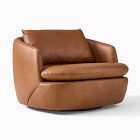 Crescent Leather Grand Swivel Chair