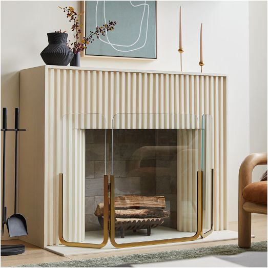 Willow TriFold Fireplace Screen West Elm