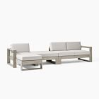 Portside Outdoor 3-Piece Ottoman Chaise Sectional (130&quot;)