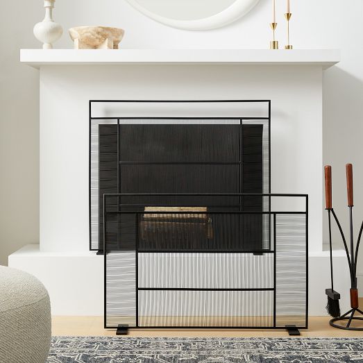 Fine Line Fireplace Screen West Elm