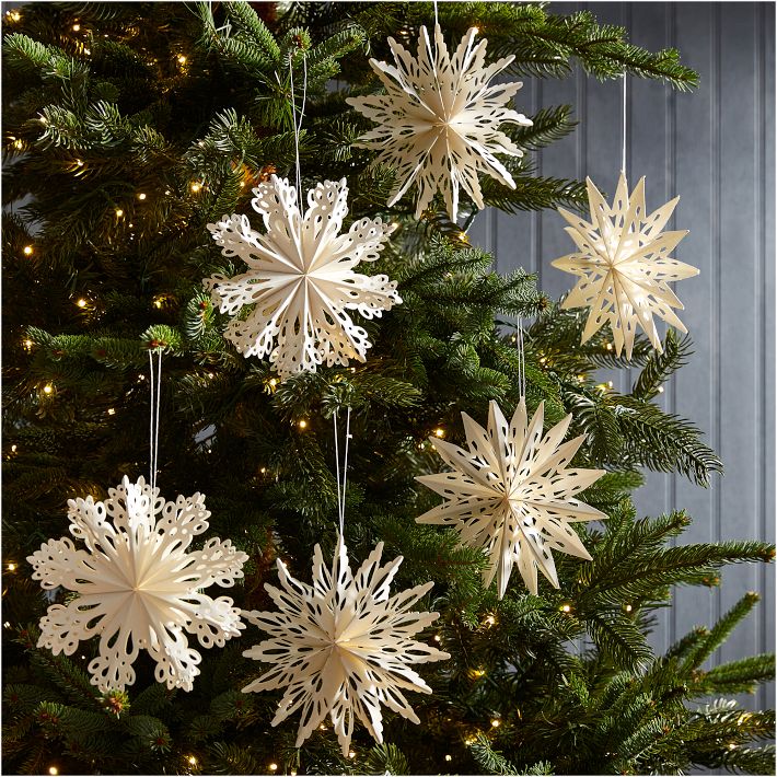 Medium Paper Snowflake Ornaments (Set of 6)