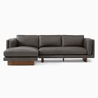 Anton Leather 2-Piece Chaise Sectional (105&quot;) - Wood Legs