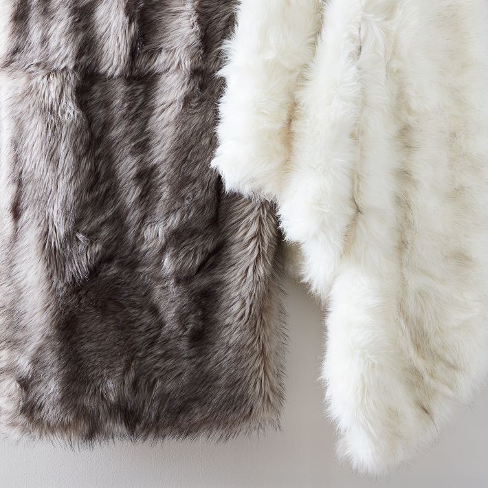 Faux Fur Brushed Tips Throw