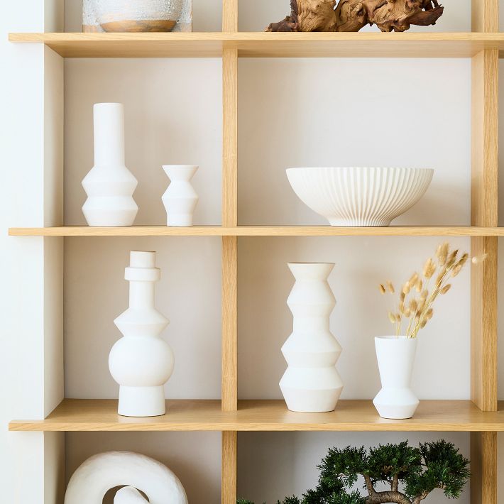 Totem White Ceramic Vases
