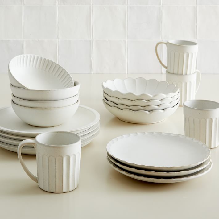 Curated Stoneware Scalloped Dinnerware (Set of 20)