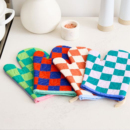 Krista Marie Young Checkered Oven Mitt | West Elm