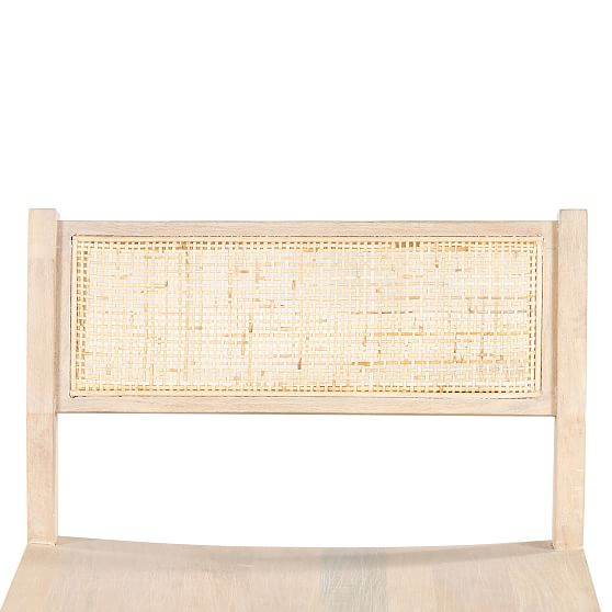 Clarita 19.5" White Wash Mango Wood & Cane Counter Stool