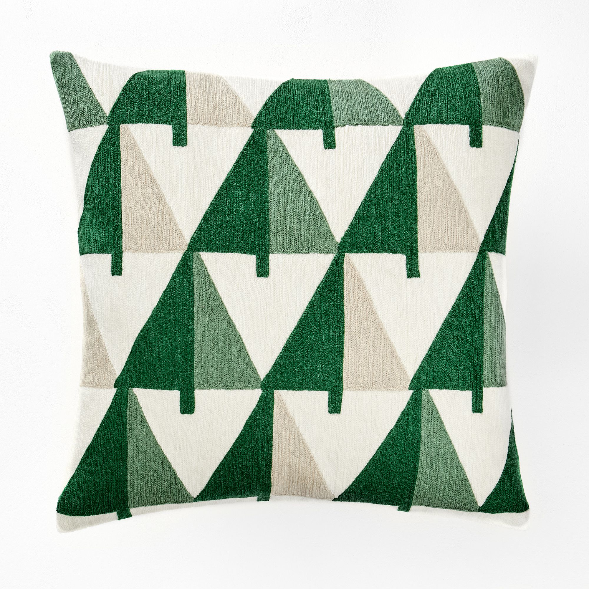 Crewel Colorblock Trees Pillow Cover | West Elm