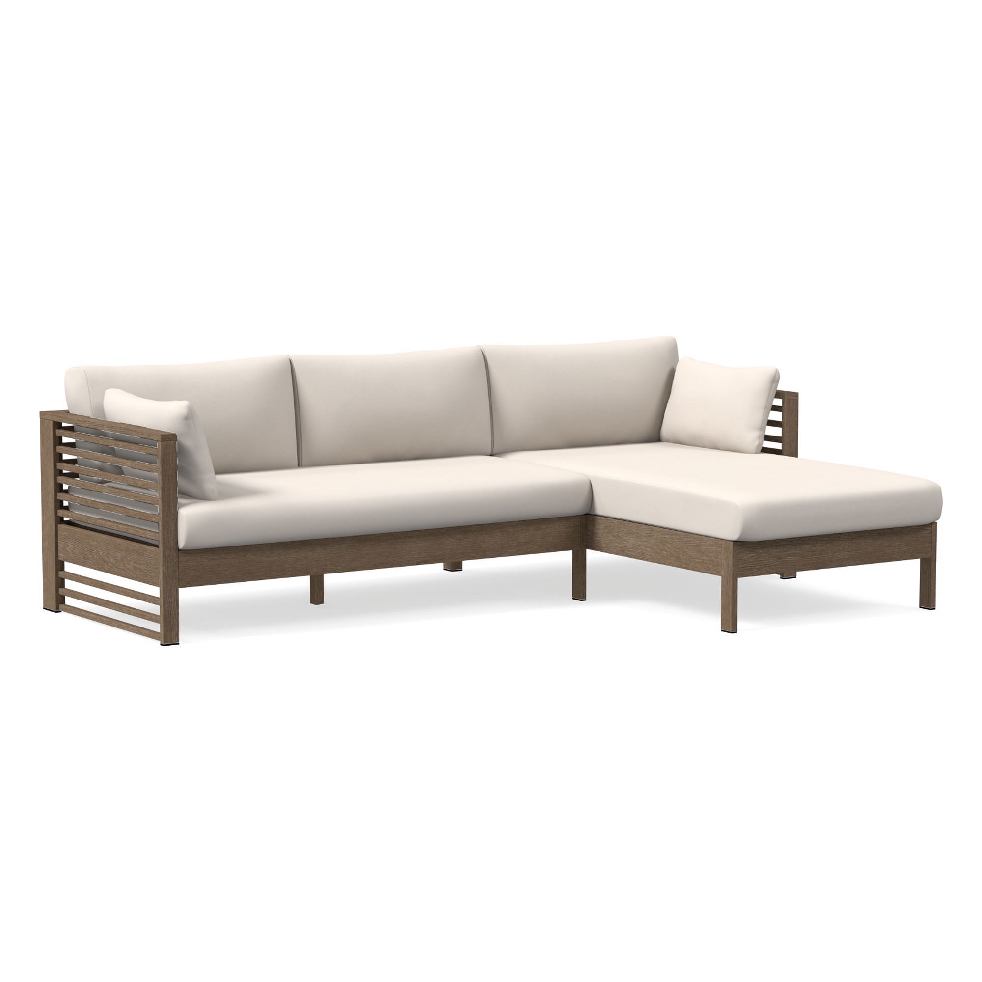 Santa Fe Slatted Outdoor -Piece Chaise Sectional Cushion Covers | West Elm