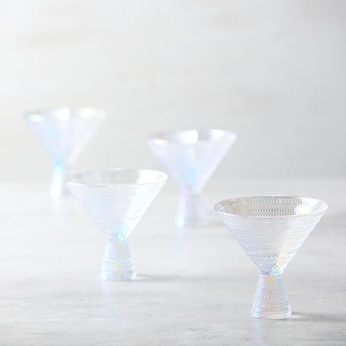 Jupiter Beaded Glass Martini Glasses (Set of 4)