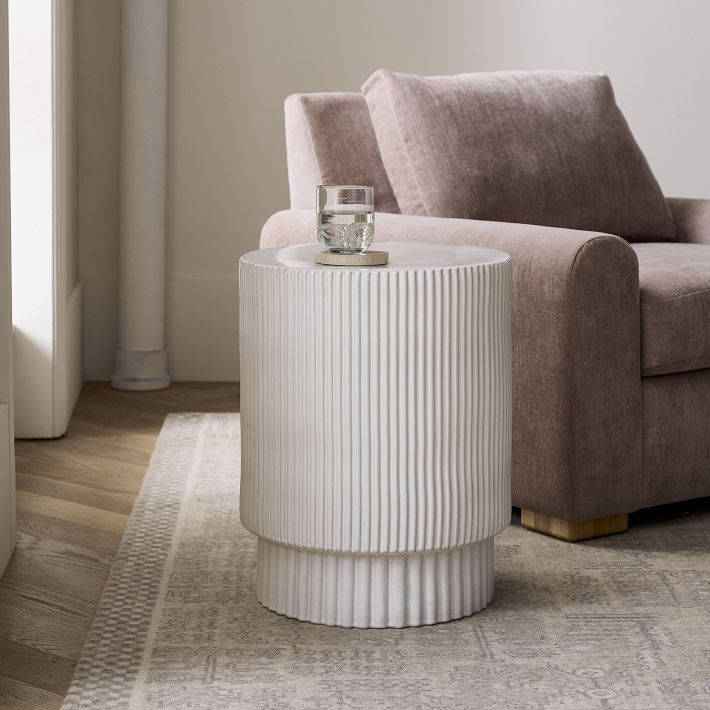 Fluted Side Table (13&quot;&ndash;16&quot;)