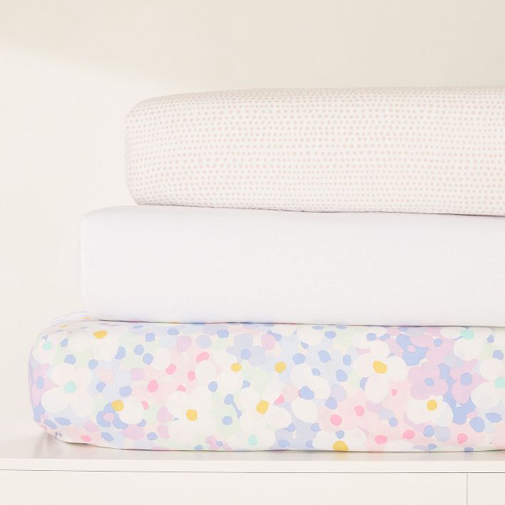 Painted Daisy Crib Fitted Sheet Bundle - Orchid