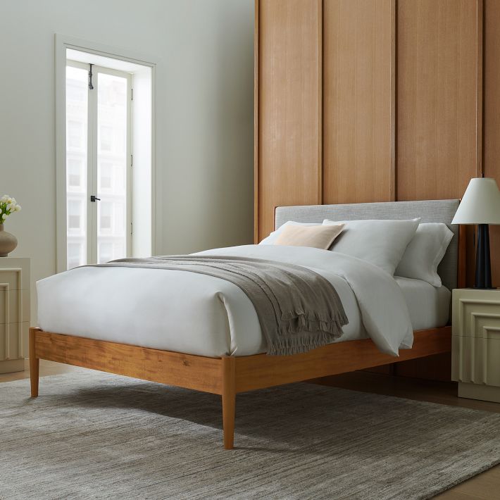 Mid-Century Upholstered Bed