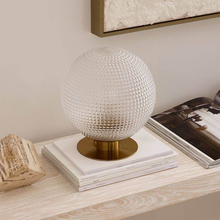 Modern Brass Brushed Metal Ball Small Touch Control Table Lamp