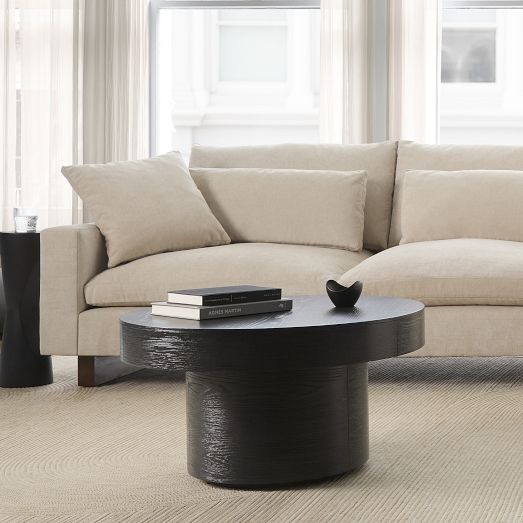 Volume Round Pedestal Coffee Table - Wood | Modern Living Room ...