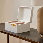 Luxe White &amp; Gold Lacquer Jewelry Box