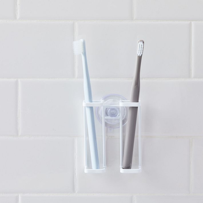 Yamazaki Suction Cup Toothbrush Holder - White