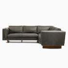 Anton Leather 3-Piece L-Shaped Sectional (104&quot;) - Wood Legs