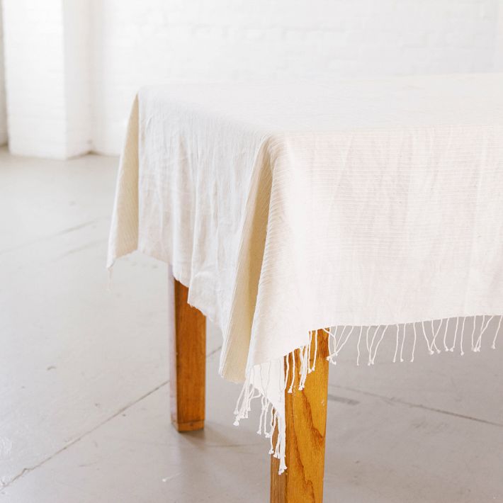 Creative Women Riviera Handwoven Cotton Table Runner &amp; Tablecloth