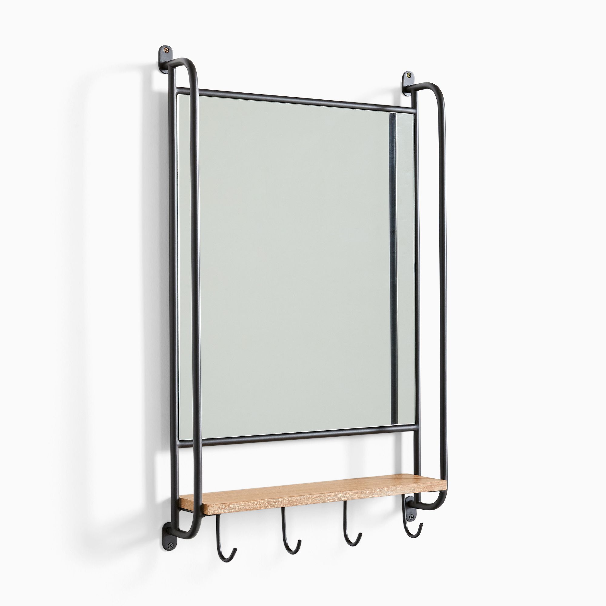 Willow Modular Mirror Shelf w/ Hooks | West Elm