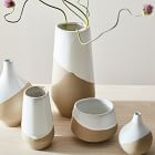 Half-Dipped White Stoneware Vases
