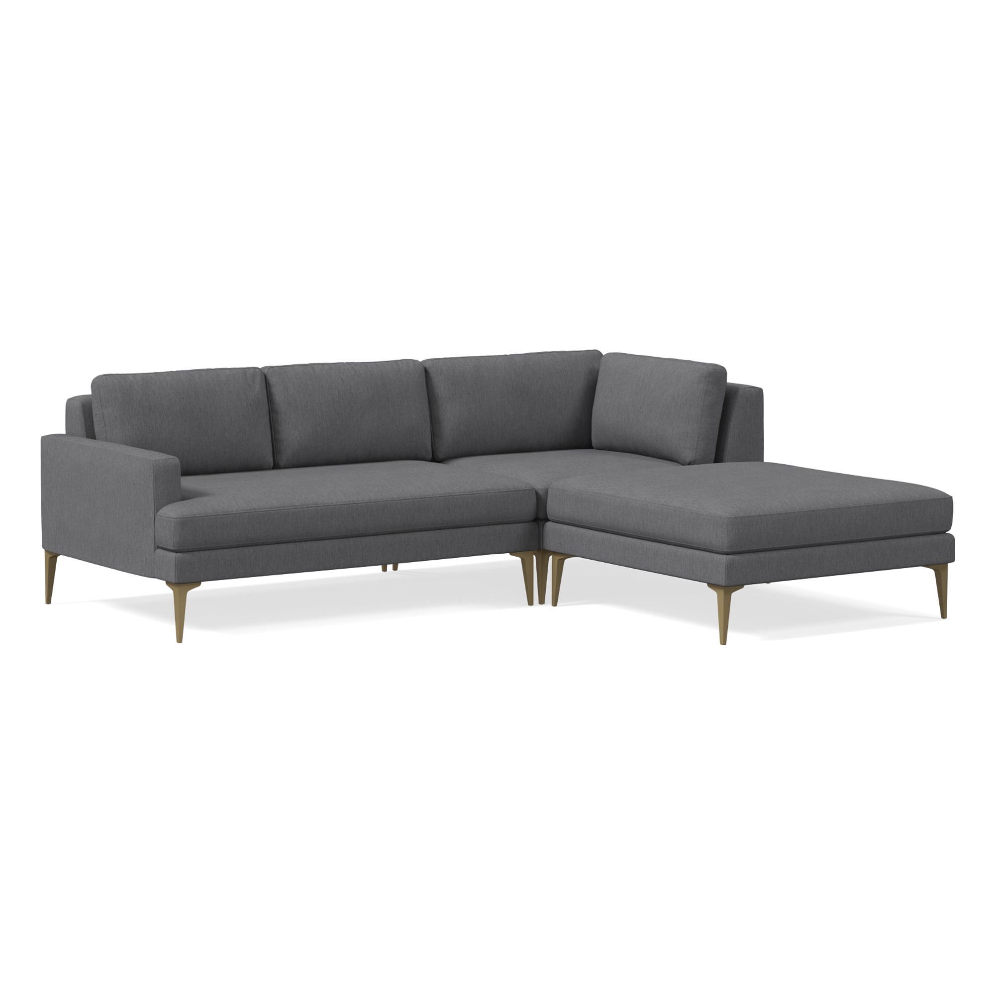 Andes 3 Piece Chaise Sectional | Sofa With West Elm