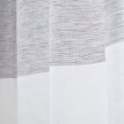 European Flax Linen Contrast Stripe Curtain - Stone White/Slate