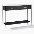 Metalwork Console With Marble Top - Hot-Rolled Steel Finish