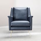 Carlo Leather Mid-Century Chair - Metal Legs