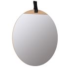 Round Hanging Wall Mirror w/ Leather Strap