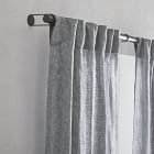 European Flax Linen &amp; Luster Velvet Curtain - Slate/Pewter
