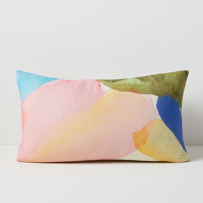 Sheer Brushstrokes Silk Pillow Cover