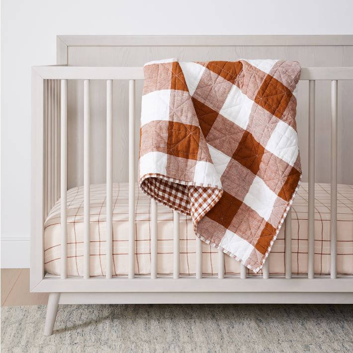 Heather Taylor Home Reversible Gingham European Linen Toddler Quilt