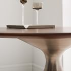 Silhouette Pedestal Round Dining Table - Dark Walnut/Brushed Nickel