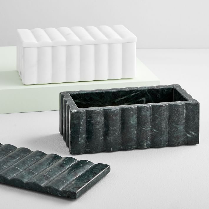 Sculpted Marble Vanity Boxes